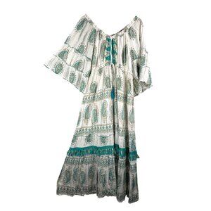 Me 2‎ Magic bohemian sequin embroidered tiered dress cottage core 3X
